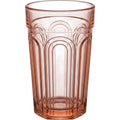 Ybdfm Art Deco Arch Pressed Glass Tumbler 13 oz Blush - Product view