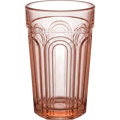 Ybdfm Art Deco Arch Pressed Glass Tumbler 13 oz Blush - Product view