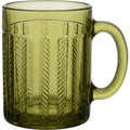 Ybdfm Rope-Twist Handle Embossed Glass Mug 12 oz Olive - Product view